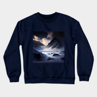 winter mountain cloudy skies Crewneck Sweatshirt